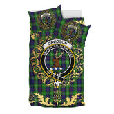 Davidson of Tulloch 02 Tartan Crest Bedding Set - Golden Thistle Style